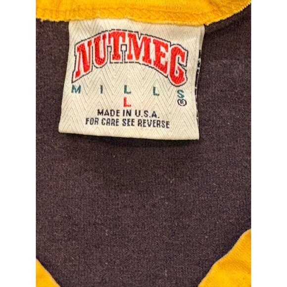 Vintage 90s Nutmeg Mills Boston Bruins Cam Neely #8 NHL Long Sleeve Shirt Large - Picture 8 of 9